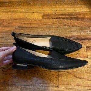 Franco Sarto Black Susie Leather Flat Pointed Toe Loafer 8.5